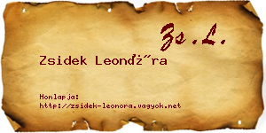 Zsidek Leonóra névjegykártya